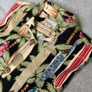 Vintage Reyn Spooner Hawaiian Surf Boards Shirt Men’s Large 100% Spun Rayon‎